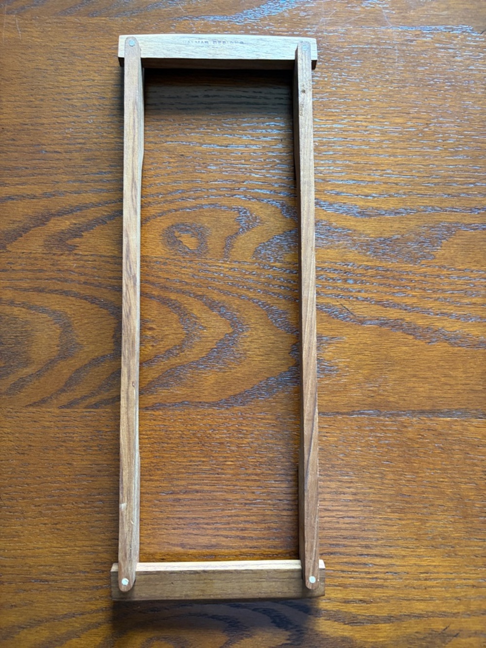 Kalmar Serving Tray Stainless Steel Denmark w/Wooden Holder - Natural Brown - Picture 4 of 6